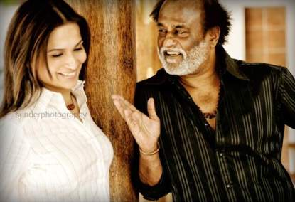 Rajnikanth-with-his-daugher