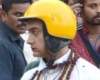 Helmet with lipstick and ghagra for PK