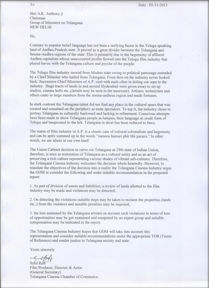 Press Letters Telangana0