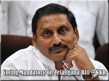 Voting Mandatory on Telangana Bill – KKR 