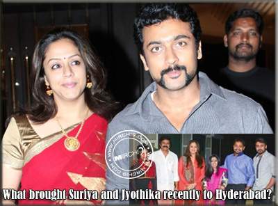 Actor Suriya along with his wife Jyothika paid a visit to Hyderabad recently to attend the wedding of Brahmaji's son. If you're wondering how does Brahmaji, who predominantly acts in Telugu films, manage to bring Tamil actor Suriya and his wife to his son's wedding, especially when Suriya and Brahmaji have not even worked together ever. 