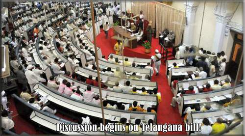 Discussion begins on Telangana bill!
