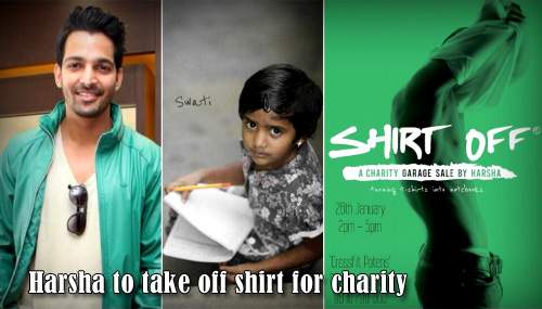 Harsha to take off shirt for charity
