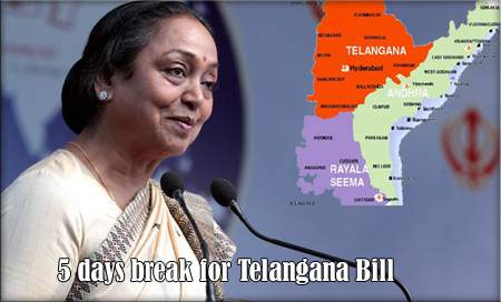 5 days break for Telangana Bill