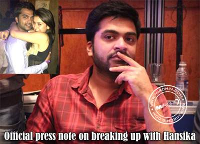 Official press note on breaking up with Hansika