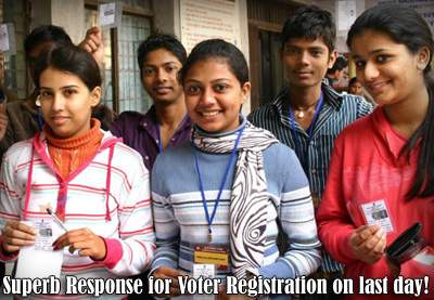 Superb Response for Voter Registration on last day!