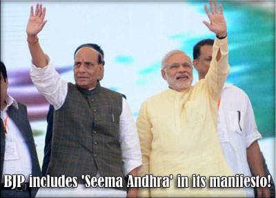 BJP includes 'Seema Andhra' in its manifesto!