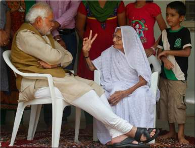 Modi with his mother