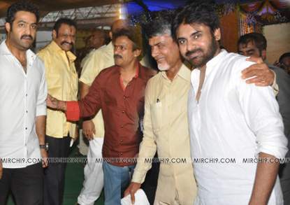 JR NTR Pawan Kalyan at Chandra babu oath event