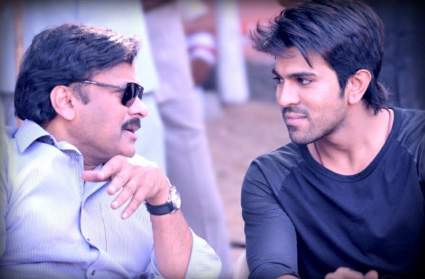 Ram charan with Chiranjeevi latest photo