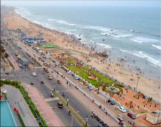 vizag beach flood affected