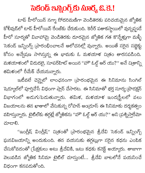 Jyothika second innings
