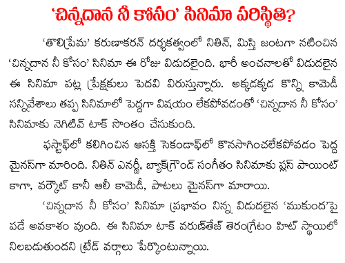 Chinnadana-Nee-Kosam result