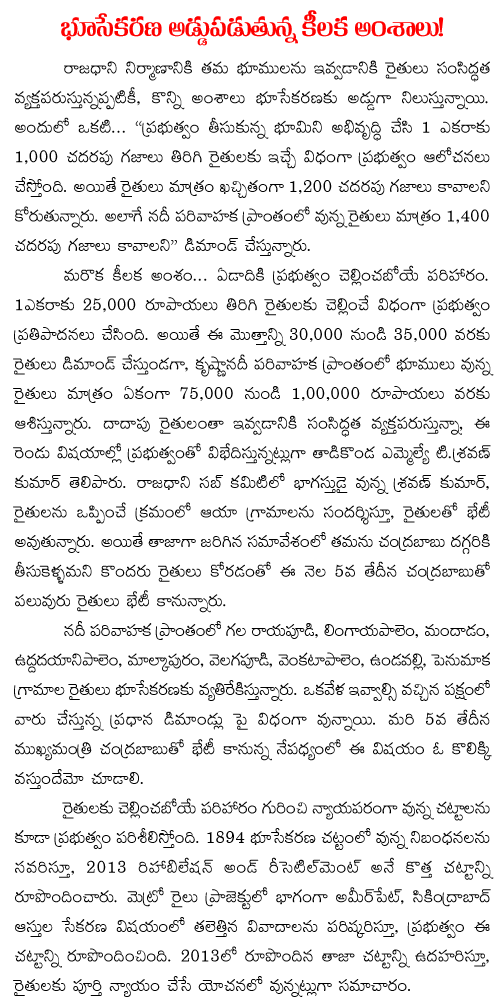 land pooling problems for AP capital