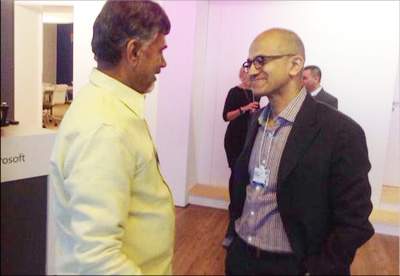 chandrababu and satya nadella