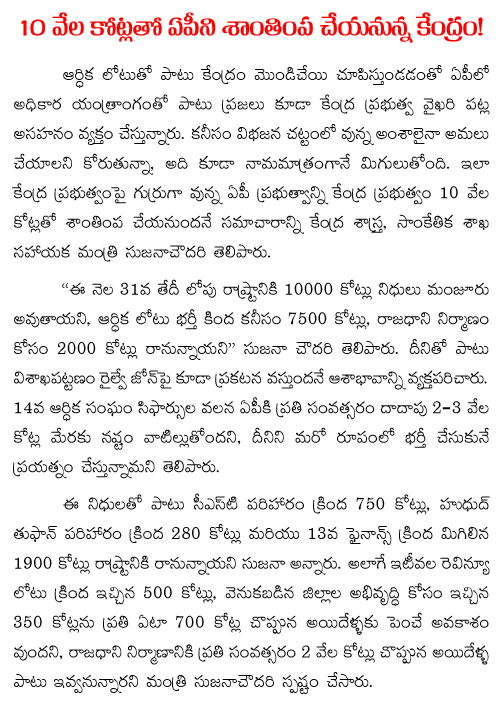 10000 crores grants to AP
