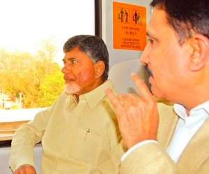 Chandrababu in metro rail