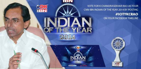 KCR wins CNN IBN popular award 2015
