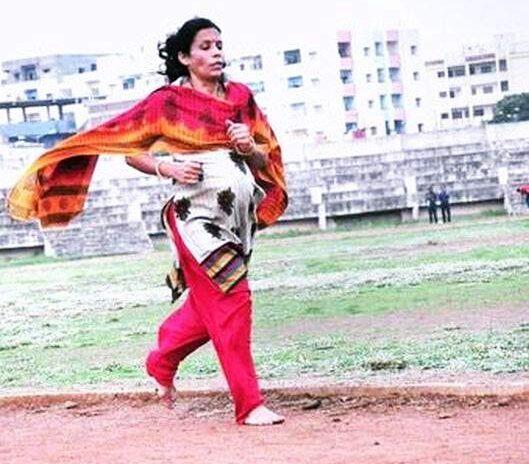 Nine months pregnant running Telangana