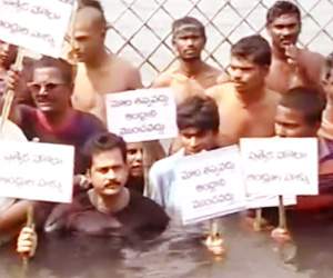 hero shivaji water protest