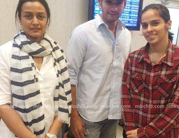 mahesh babu and namratha with saina nehwal