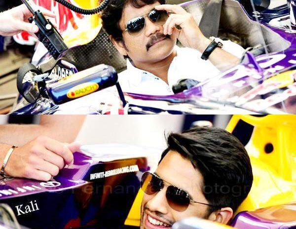 nagarjuna and naga chaithanya at red bull car launch