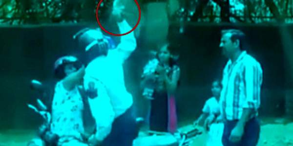 police hit wpman with brick