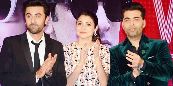 ranbir anushka sharma and karan johar at bombay velvet promotions