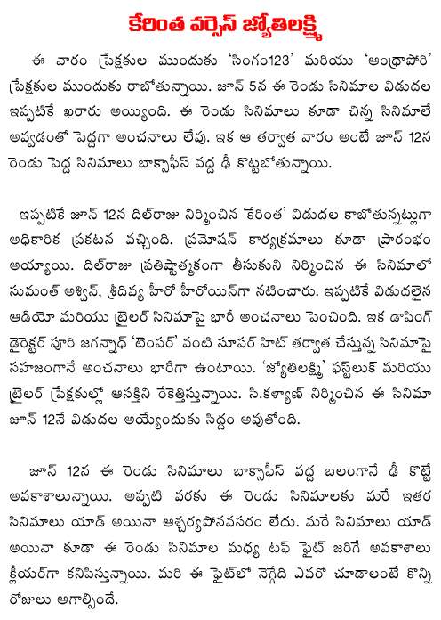 Kerintha Versus Jyothi lakshmi