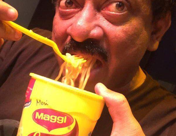Varma eating maggi noodles