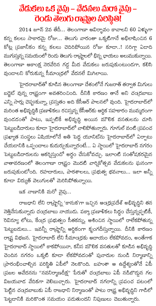 june second Telangana-formation day