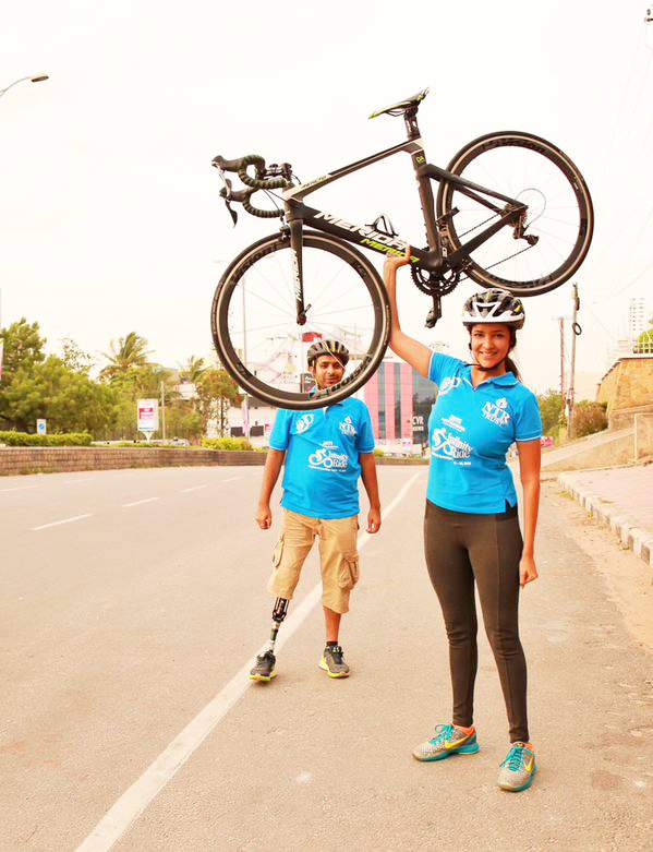 manchu lakshmi bicycle pic