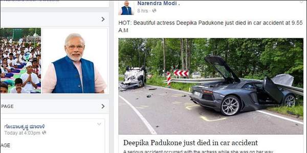 PM Modi fake account kills Deepika Padukone