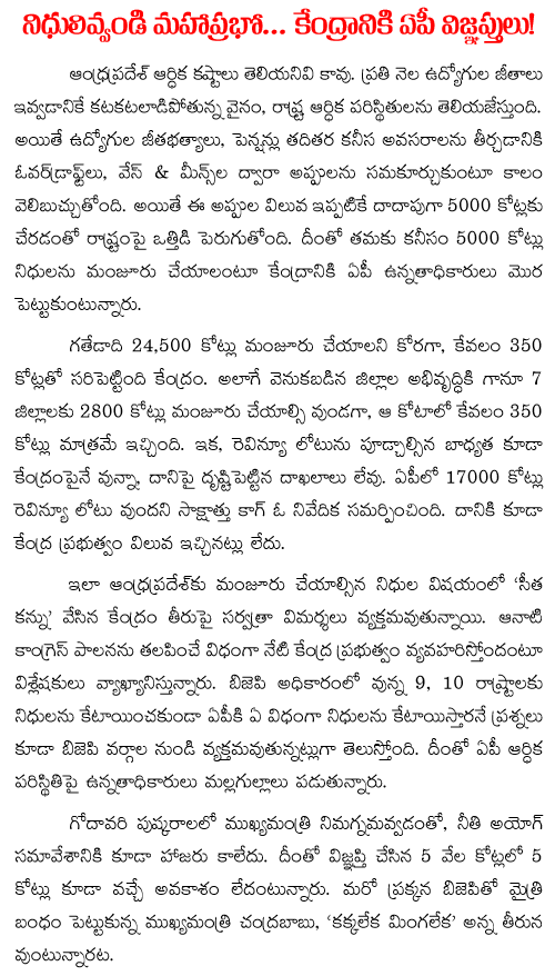 central government funds to AP government