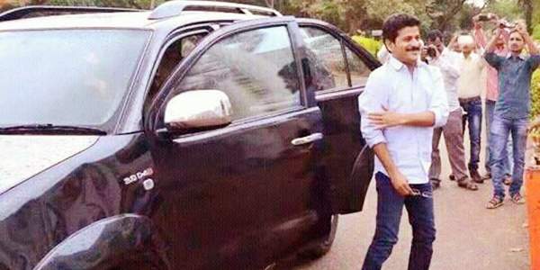 revanth reddy with sword