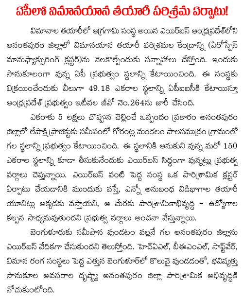 AIRBUS company in andhra pradesh