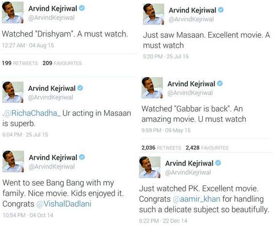 Kejriwal reviews on movies