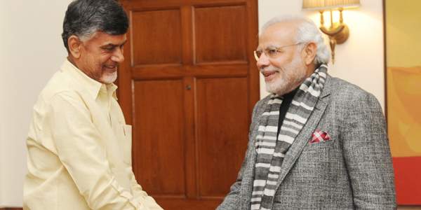 chandrababu naidu meets modi on secial status