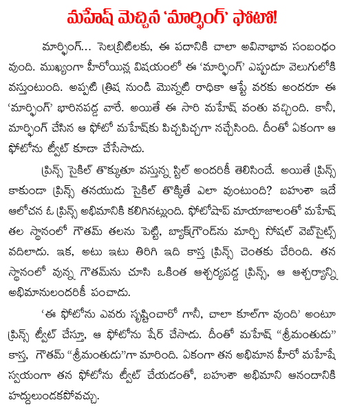 mahesh son marphing pic