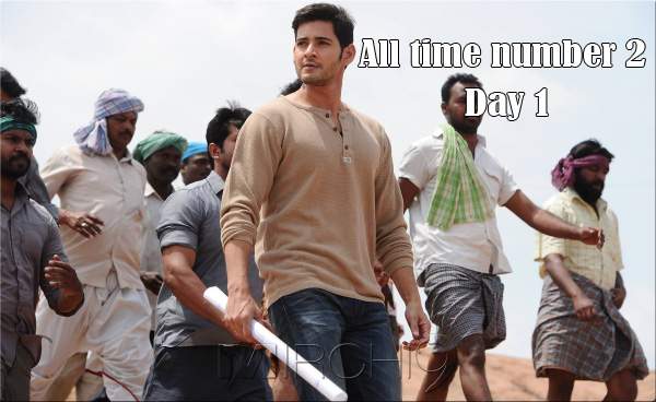 srimanthudu world wide first day collections report
