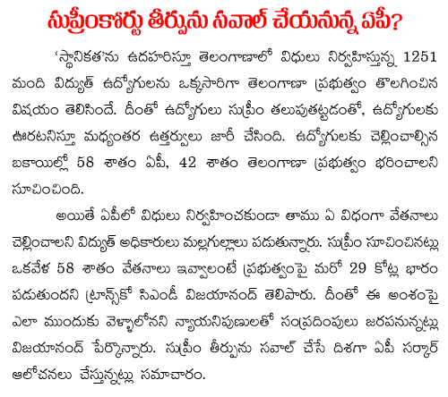 Andhra Pradesh Government challenging Supreme Court