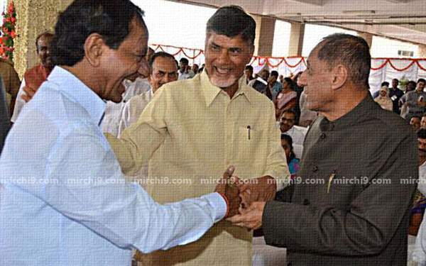 Governor narasimhan send off chandrababu naidu-KCR