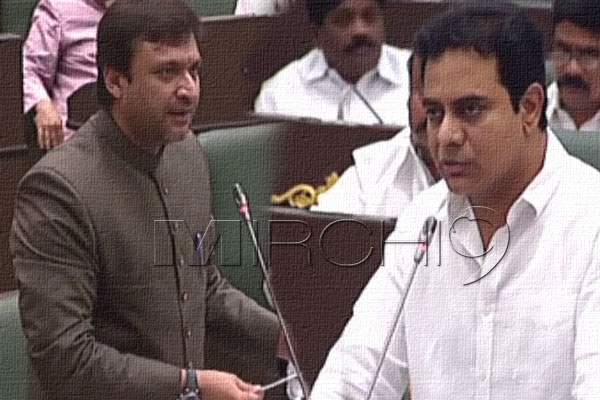 MIM MLA  Akbaruddin Owaisi  Telangana IT Minister KT Rama Rao