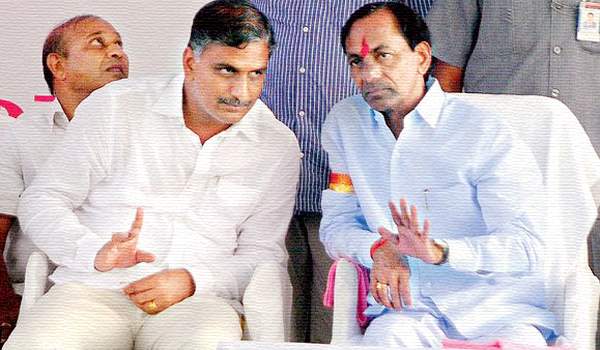 kcr and harishrao sketch on narayankhed by election
