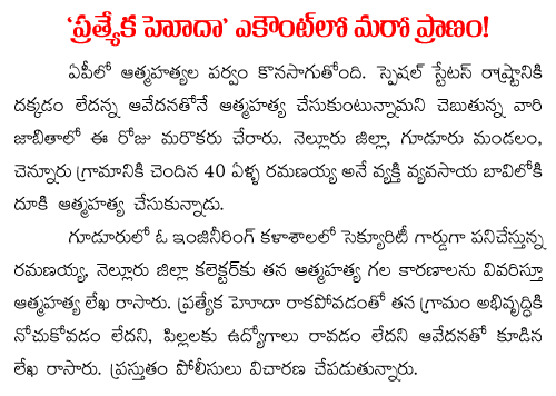 sucide for special status