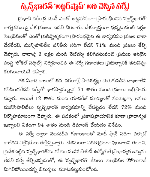 swachch bharath survey