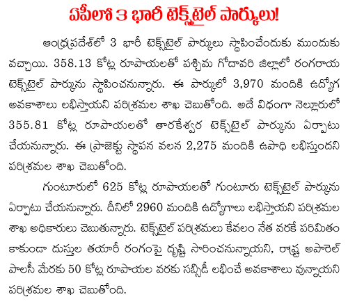 textile factory in guntur