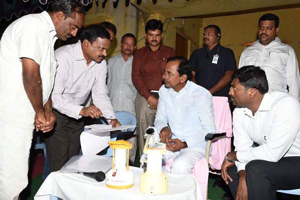 KCR competes with chandrababu naidu