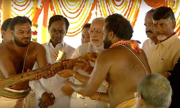 Narendra modi amaravati stone foundation