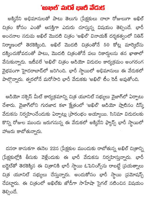 akhil audio success meetin hyderabad
